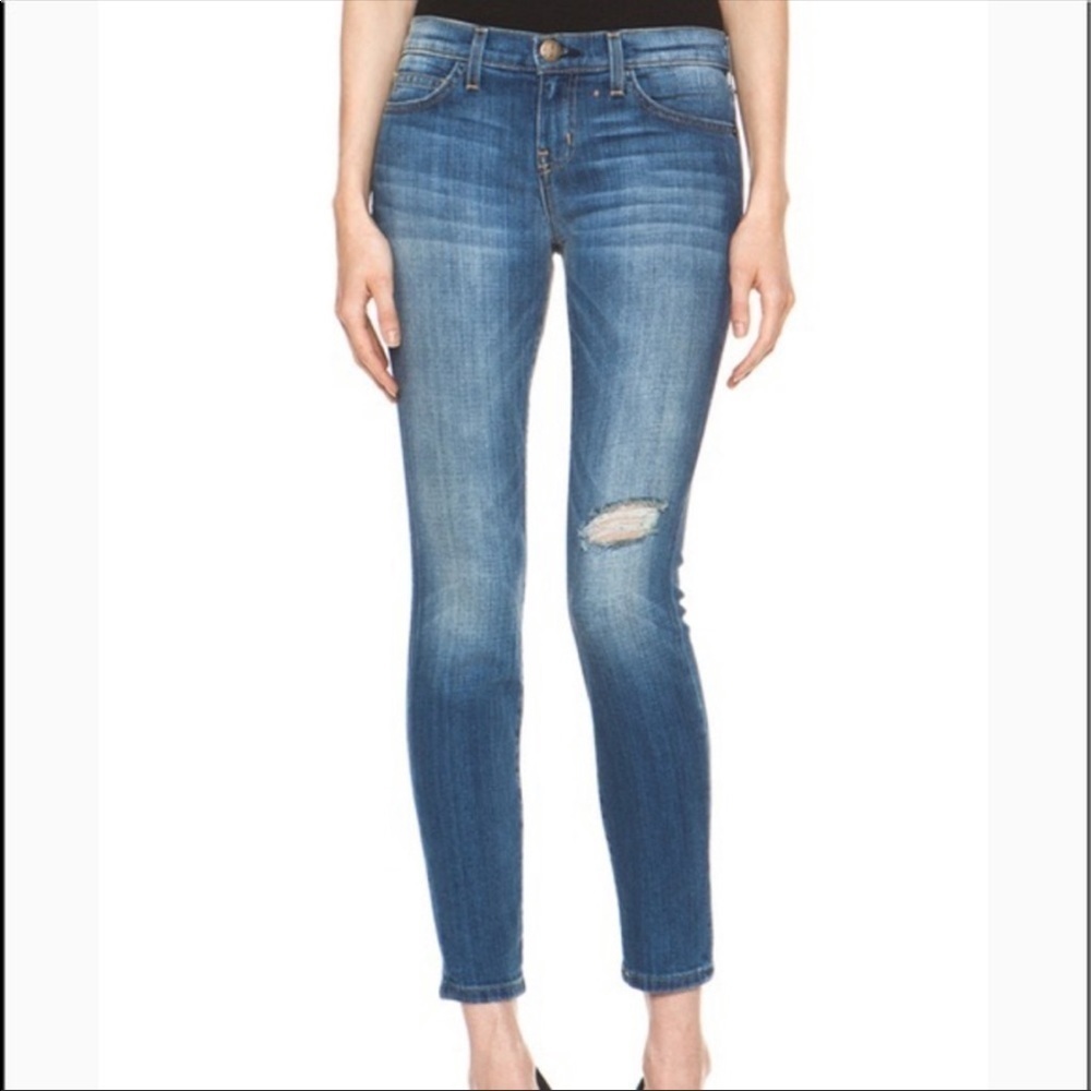 CURRENT/ELLIOTT The Stiletto Distressed Skinny Jeans